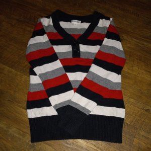 Red, Black, White V-Neck Sweater